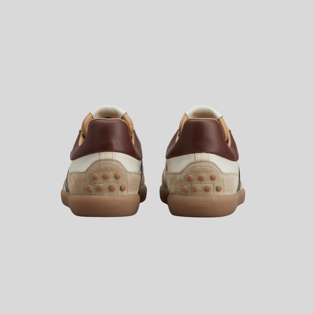 TENIS TOD'S CABALLERO CAFE/VERDE/BEIGE CUERO (XXM68C0DP30IRABI47)