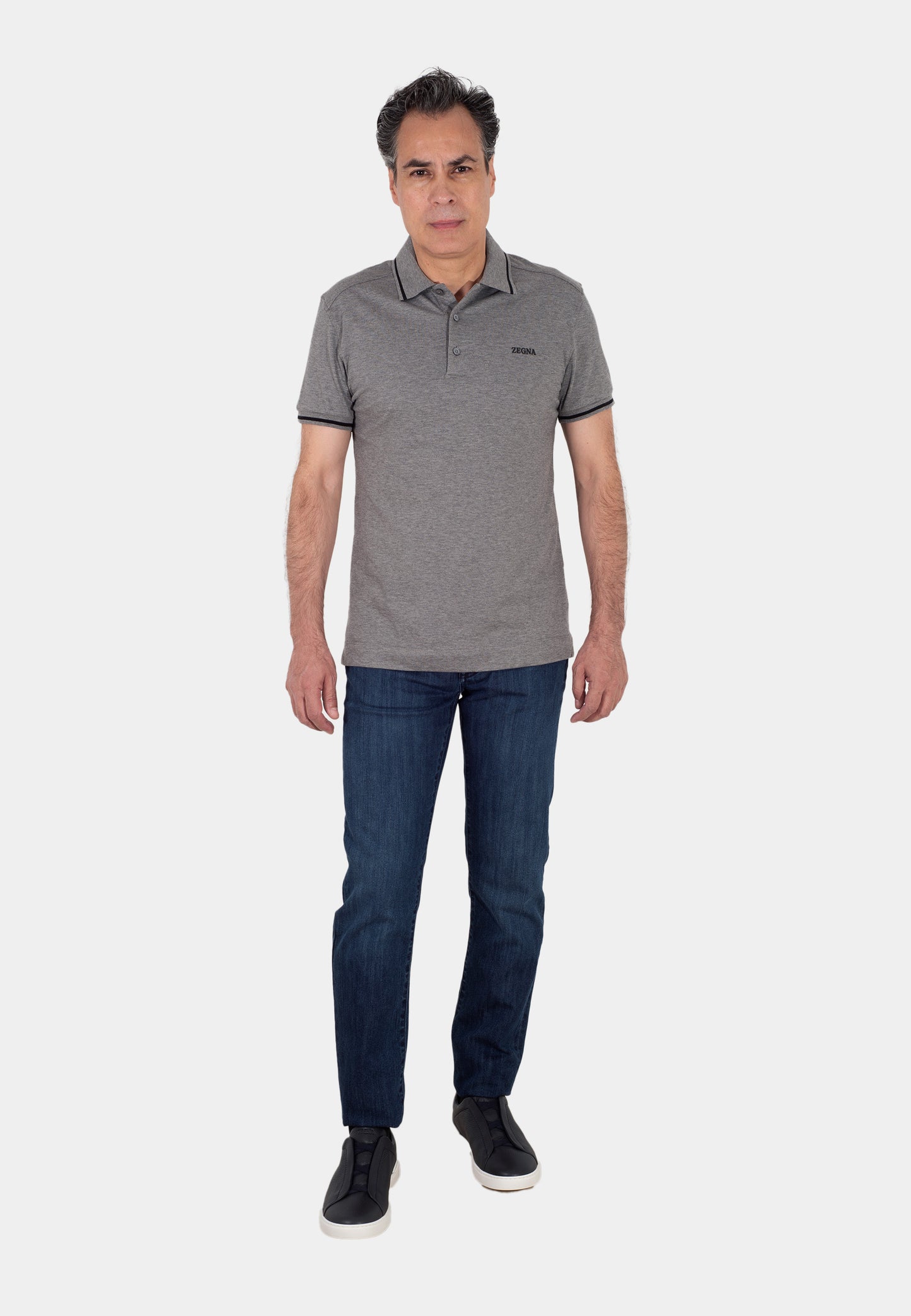 CAMISETA POLO E. ZEGNA GRIS ALGODON (UA358-A746-K95)