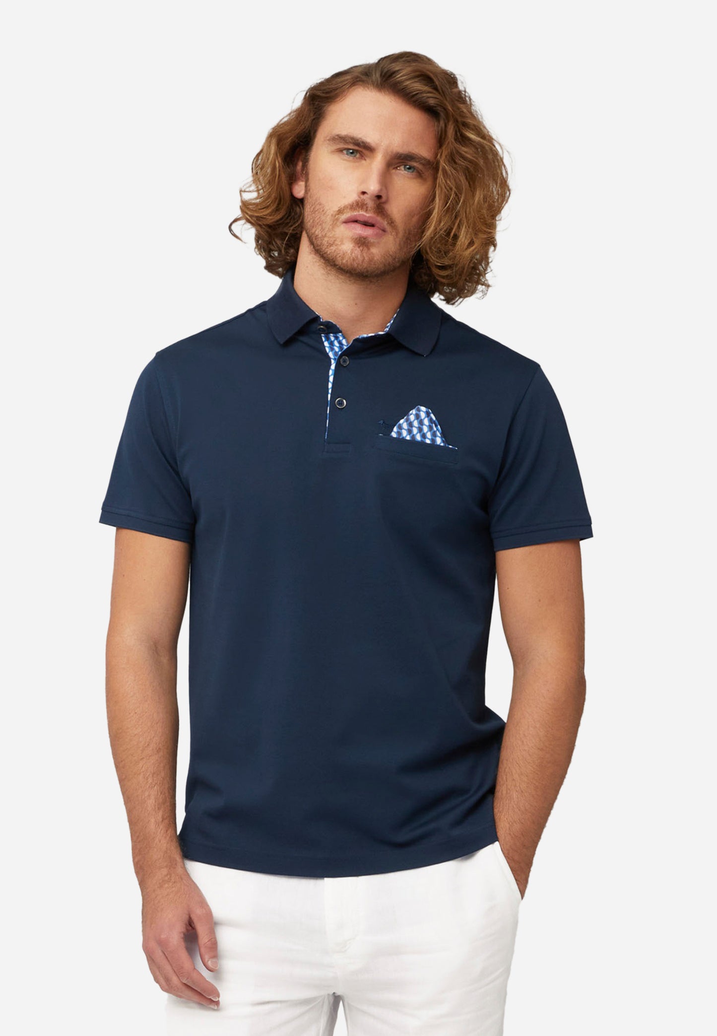 CAMISETA POLO HARMOT&BLAINE AZUL ALGOD (LRL372021215-801)