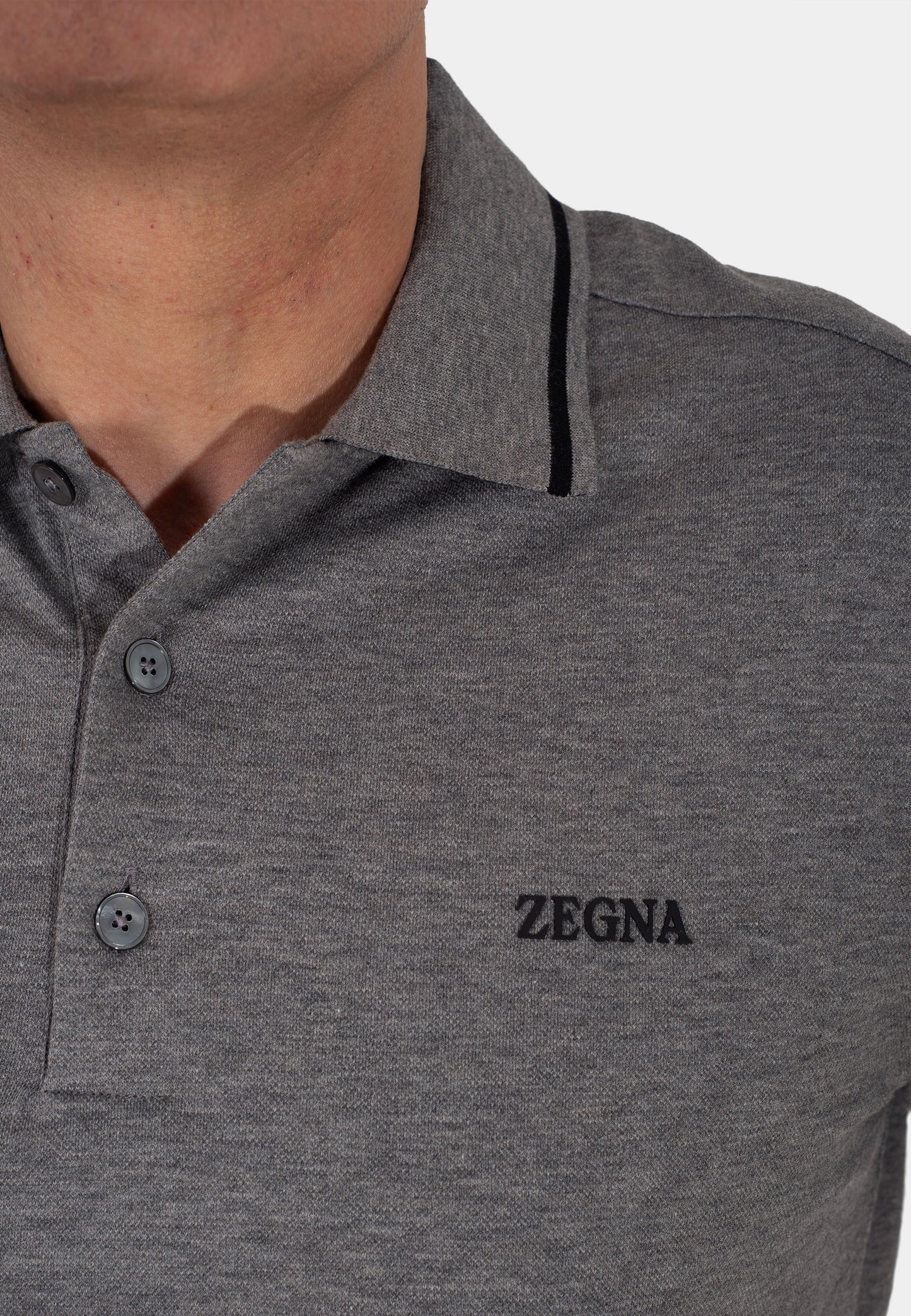 CAMISETA POLO E. ZEGNA GRIS ALGODON (UA358-A746-K95)