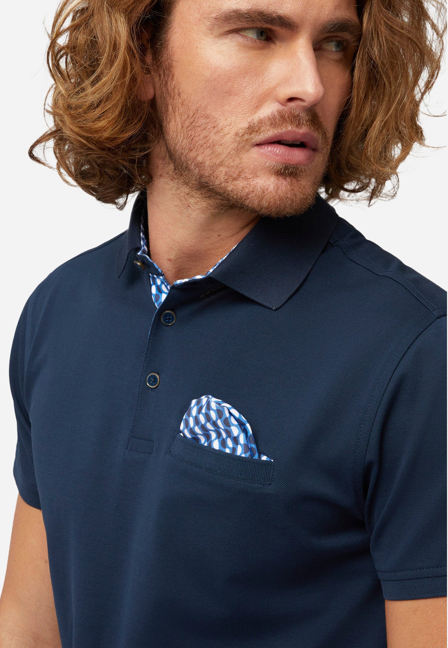 CAMISETA POLO HARMOT&BLAINE AZUL ALGOD (LRL372021215-801)