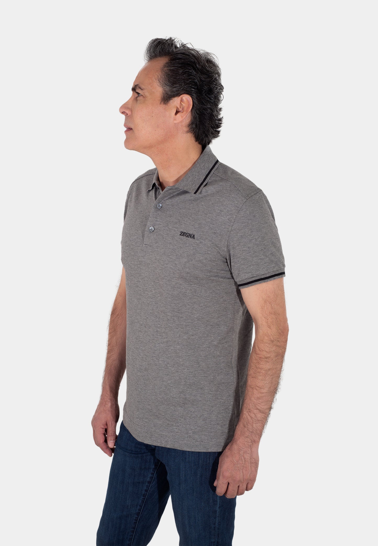 CAMISETA POLO E. ZEGNA GRIS ALGODON (UA358-A746-K95)