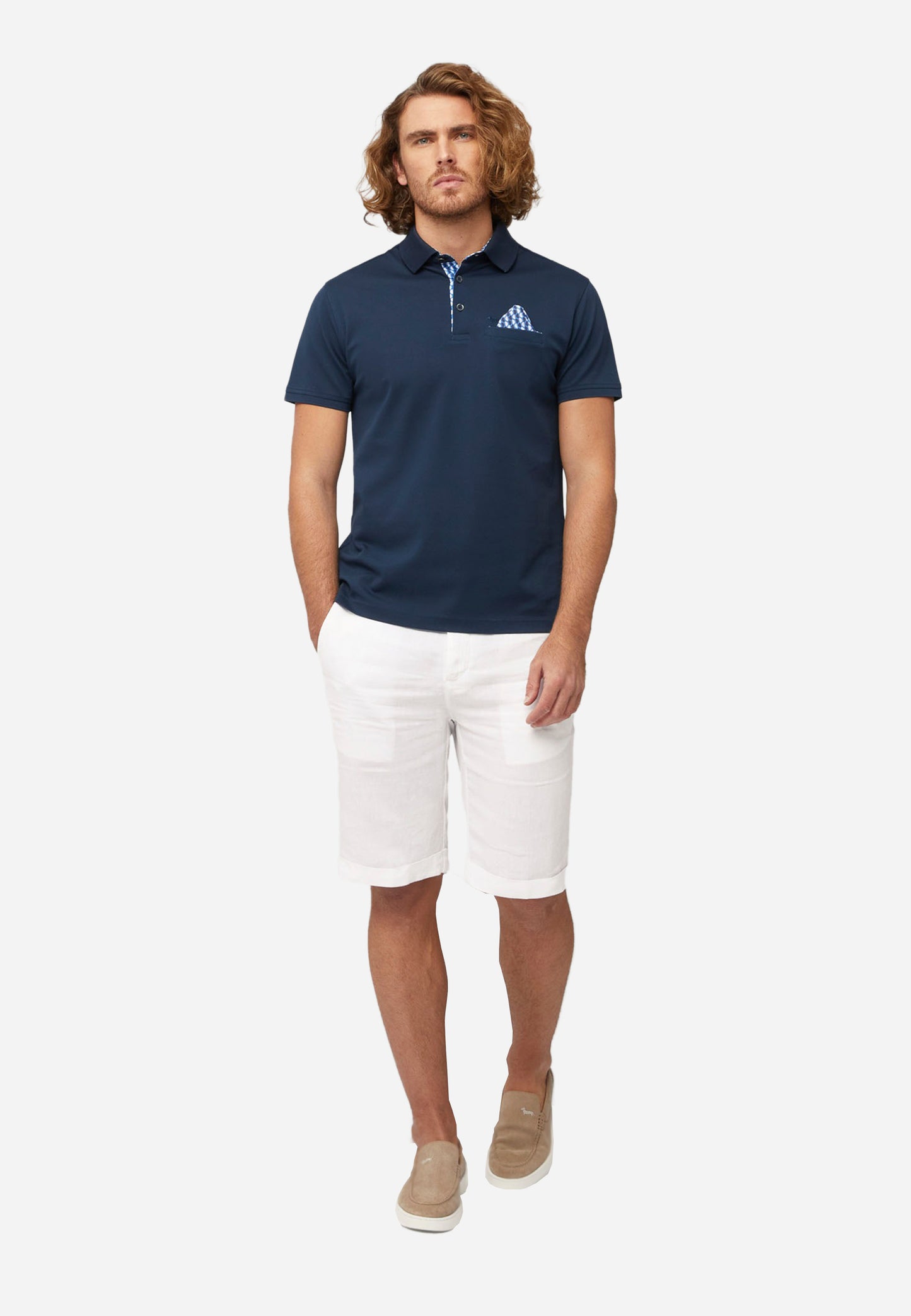 CAMISETA POLO HARMOT&BLAINE AZUL ALGOD (LRL372021215-801)