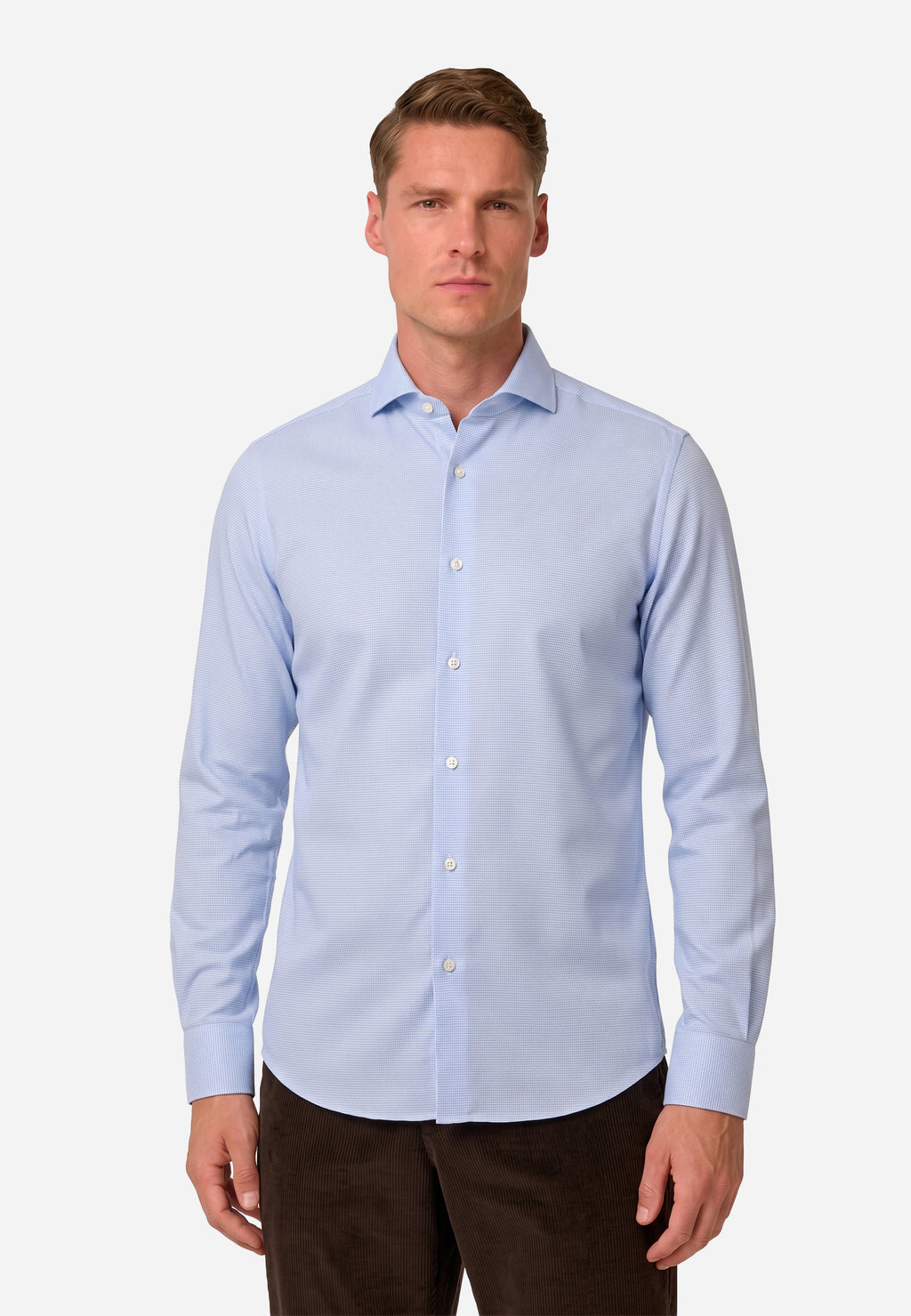 Camisa Azul Claro Con Microcuadro BM.