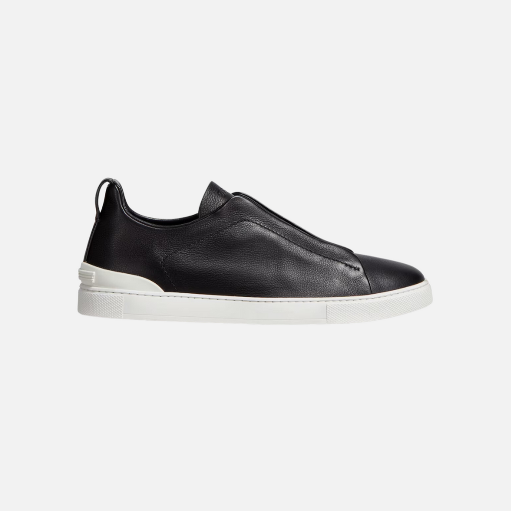 TENIS E. ZEGNA NEGRO CUERO (LHCVO-S4667Z-NAV)
