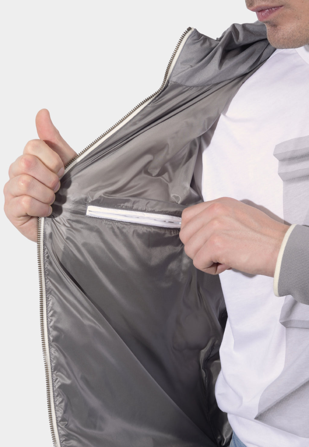 CHAQUETA HERNO CABALLERO GRIS POLIESTER (PI00080UR124559406)