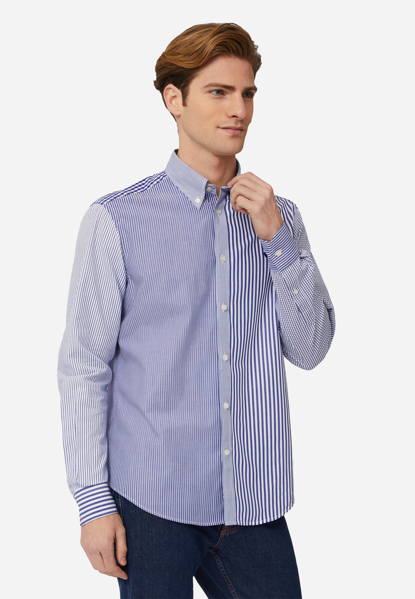 CAMISA SPORT HARMONT & BLAINE AZUL RYS ALGODON (CRM008002356B-502)