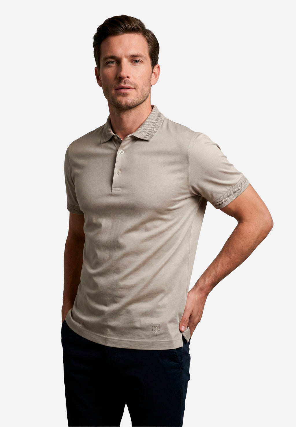 Camiseta Polo Básica Beige C.