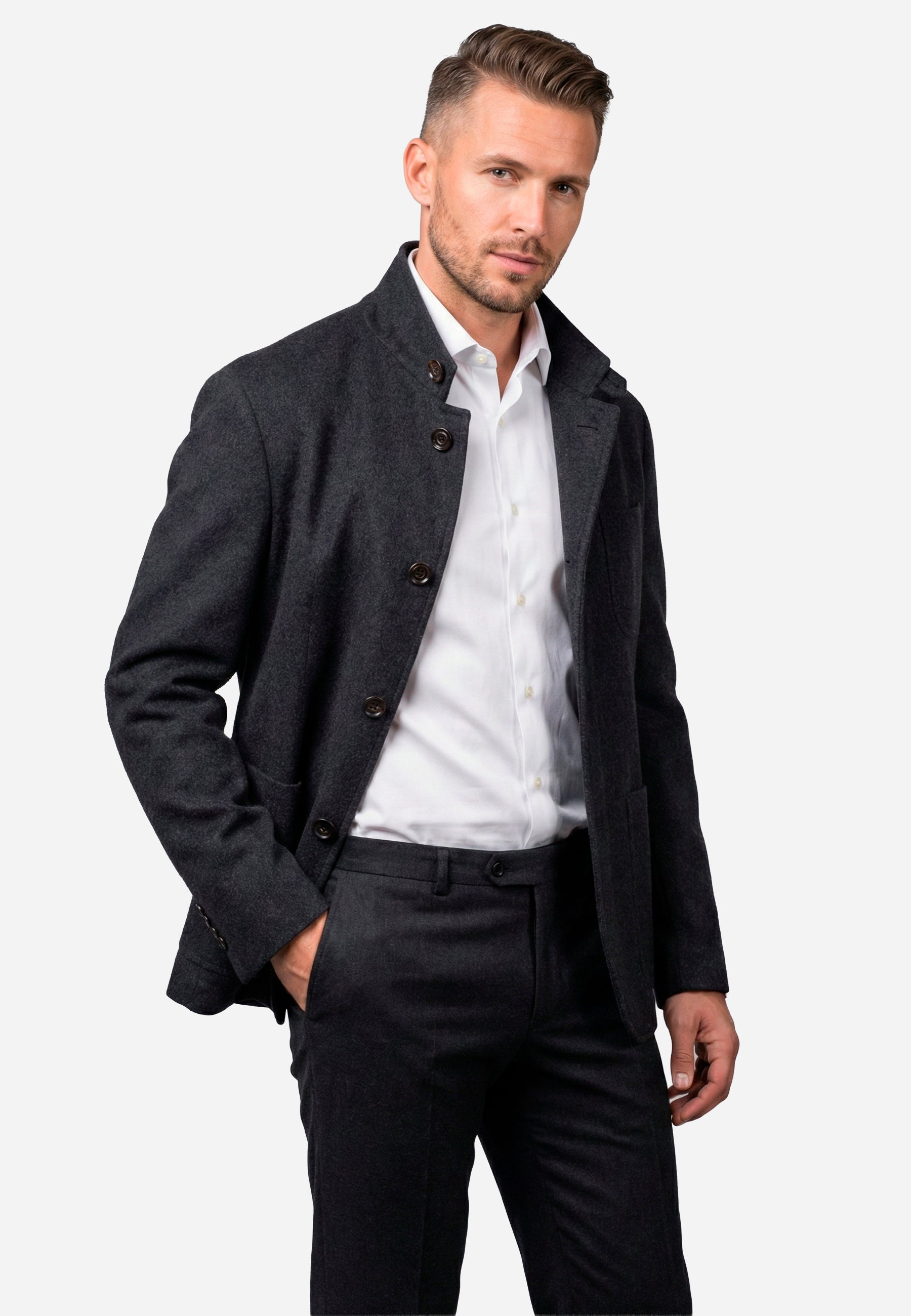 Chaqueta 4Botones Gris C.