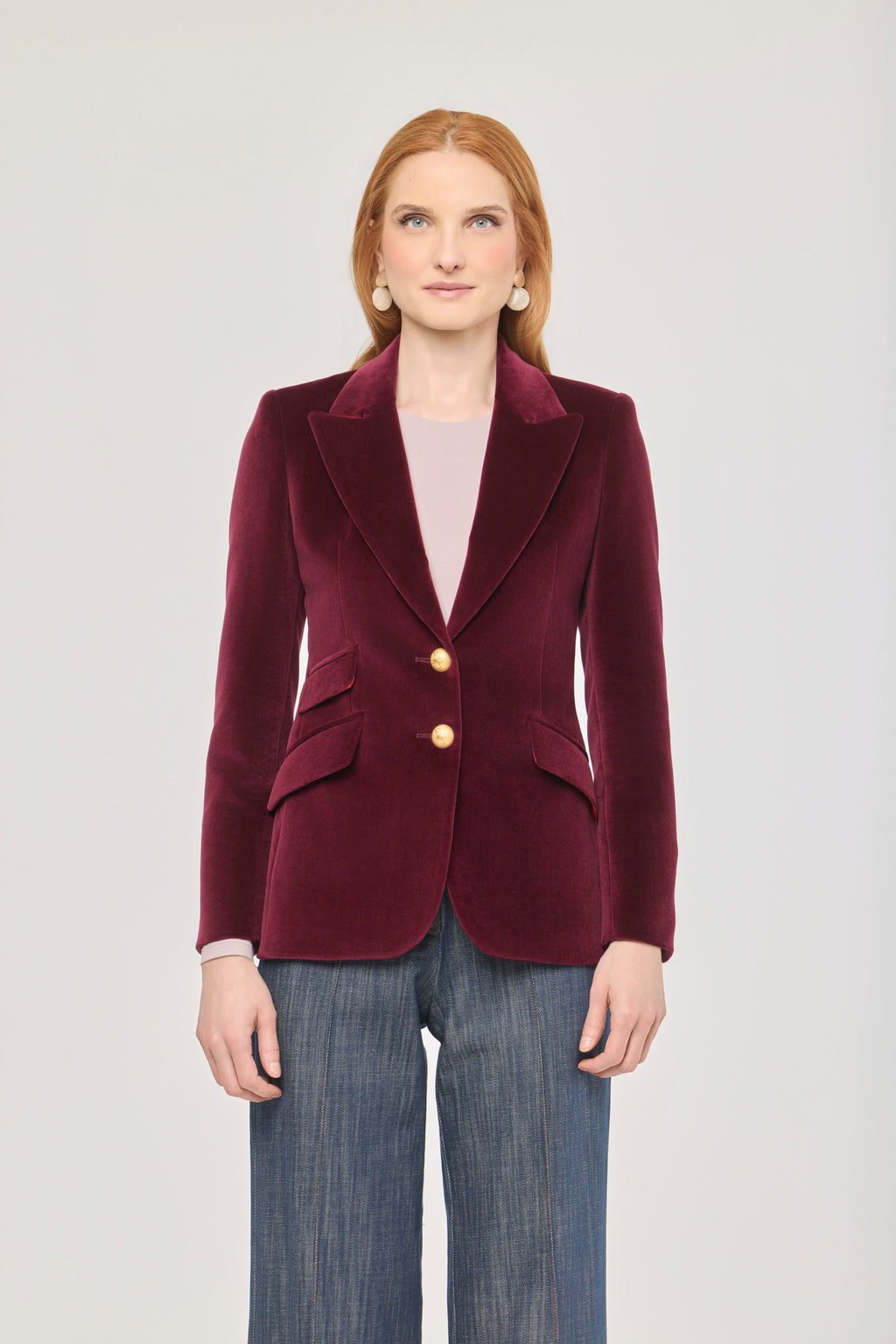 Blazer Dama Bordeaux Velours T.E.