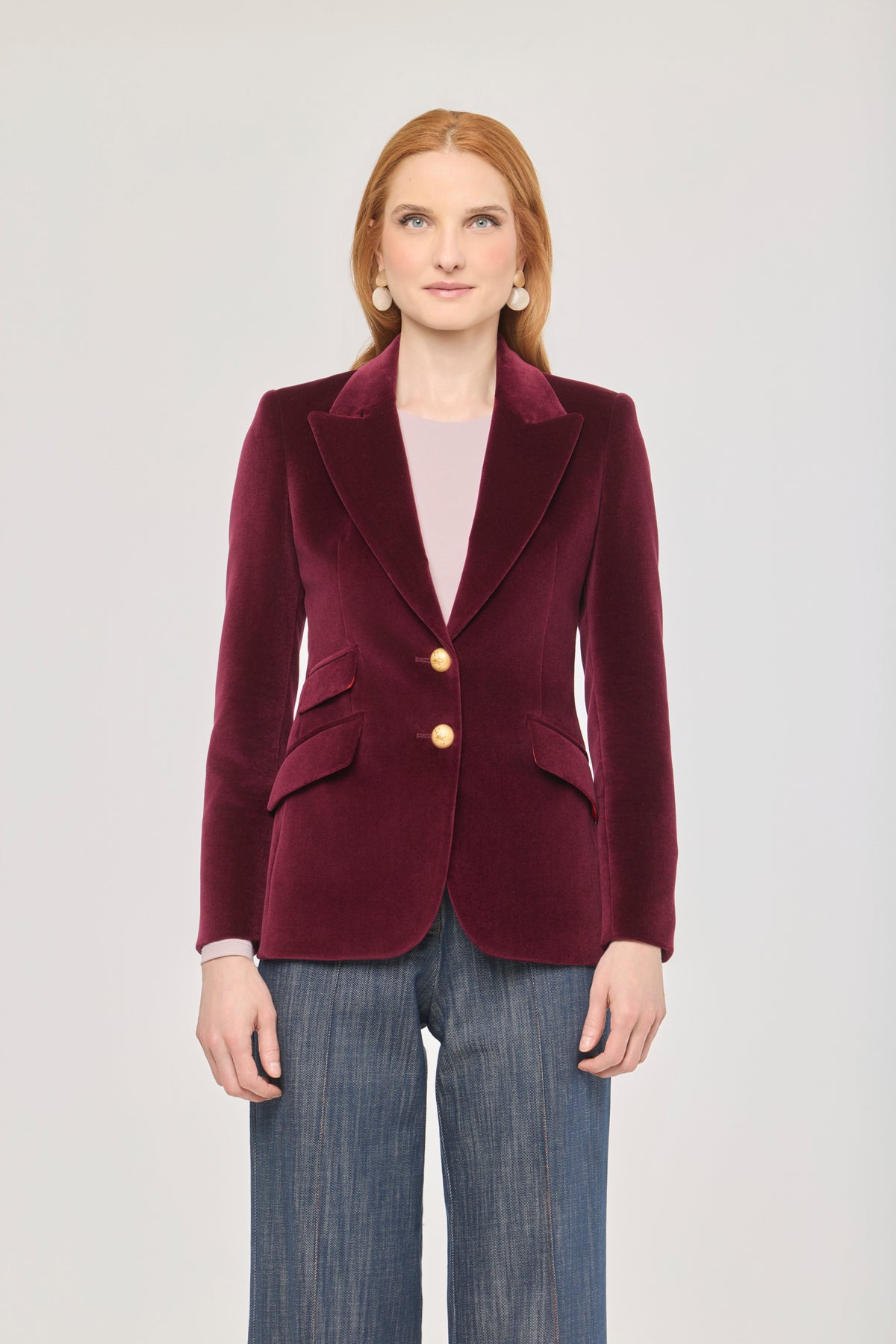 Blazer Dama Bordeaux Velours T.E.