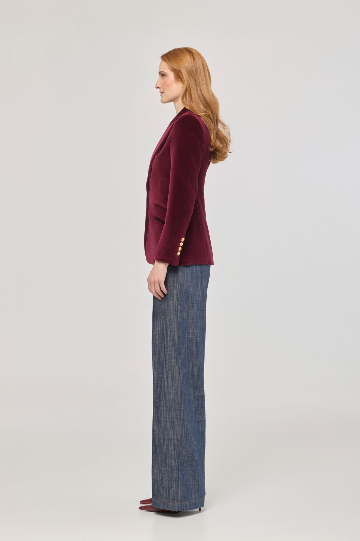 Blazer Dama Bordeaux Velours T.E.