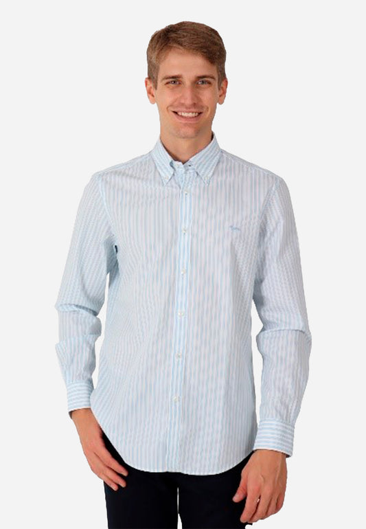 CAMISA SPORT HARMONT & BLAINE AZUL RYS ALGODON (CRM001012975B)