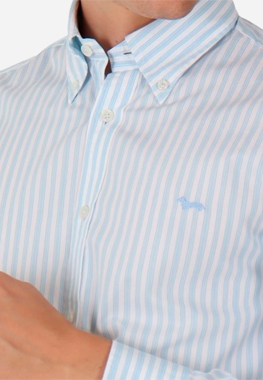 CAMISA SPORT HARMONT & BLAINE AZUL RYS ALGODON (CRM001012975B)