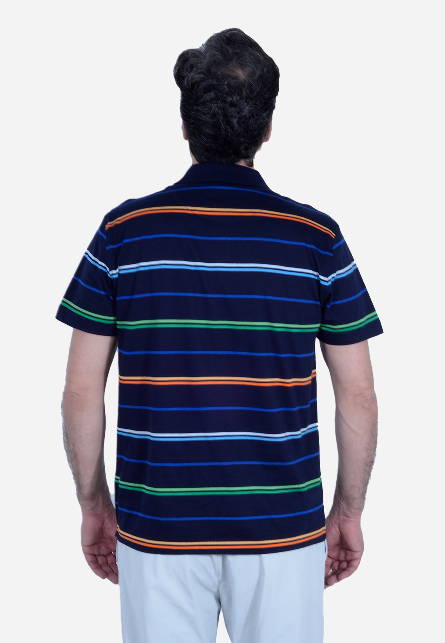 CAMISETA POLO HARMONT & BLAINE AZUL RAYAS ALGODÓN (LRL376021746-801)