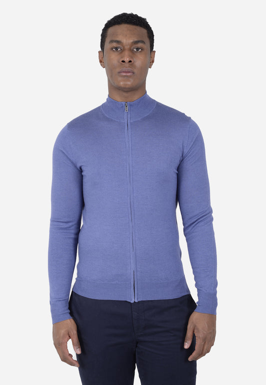 SWETER HACKETT LONDON AZUL LANA MERINO + SEDA (HM703135-564)