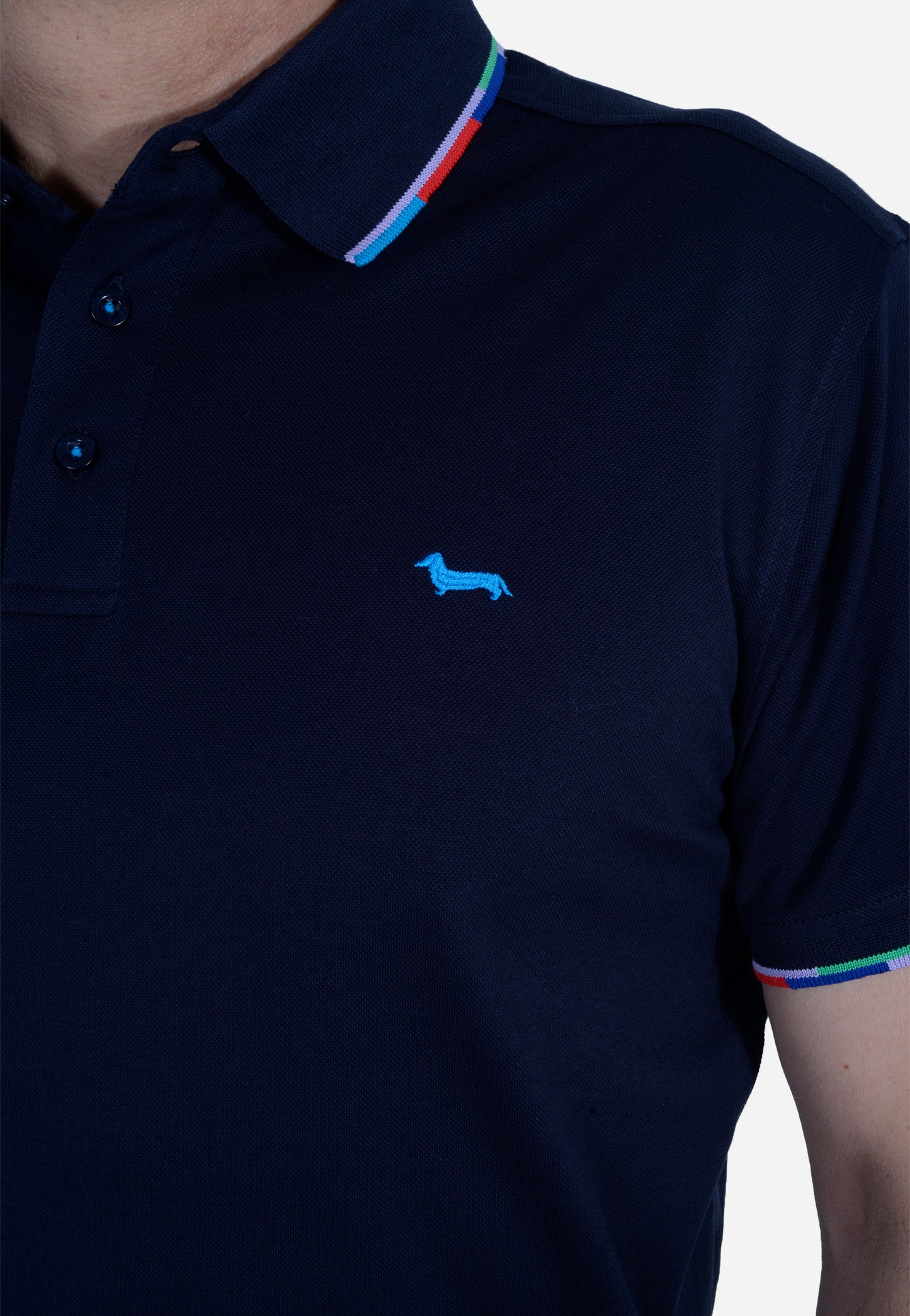 CAMISETA POLO HARMONT & BLAINE AZUL ALGODÓN (LRL381021148-801)