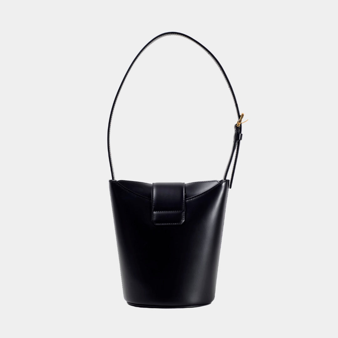 Bolso Dama Trifolio Negro en Cuero S.F.