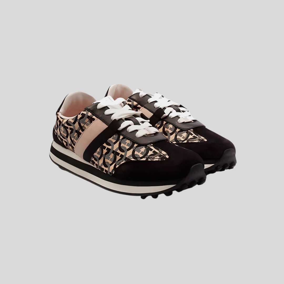 TENIS FERRAGAMO DAMA NEGRO/BEIGE FRABRIC (756550-IULIA)