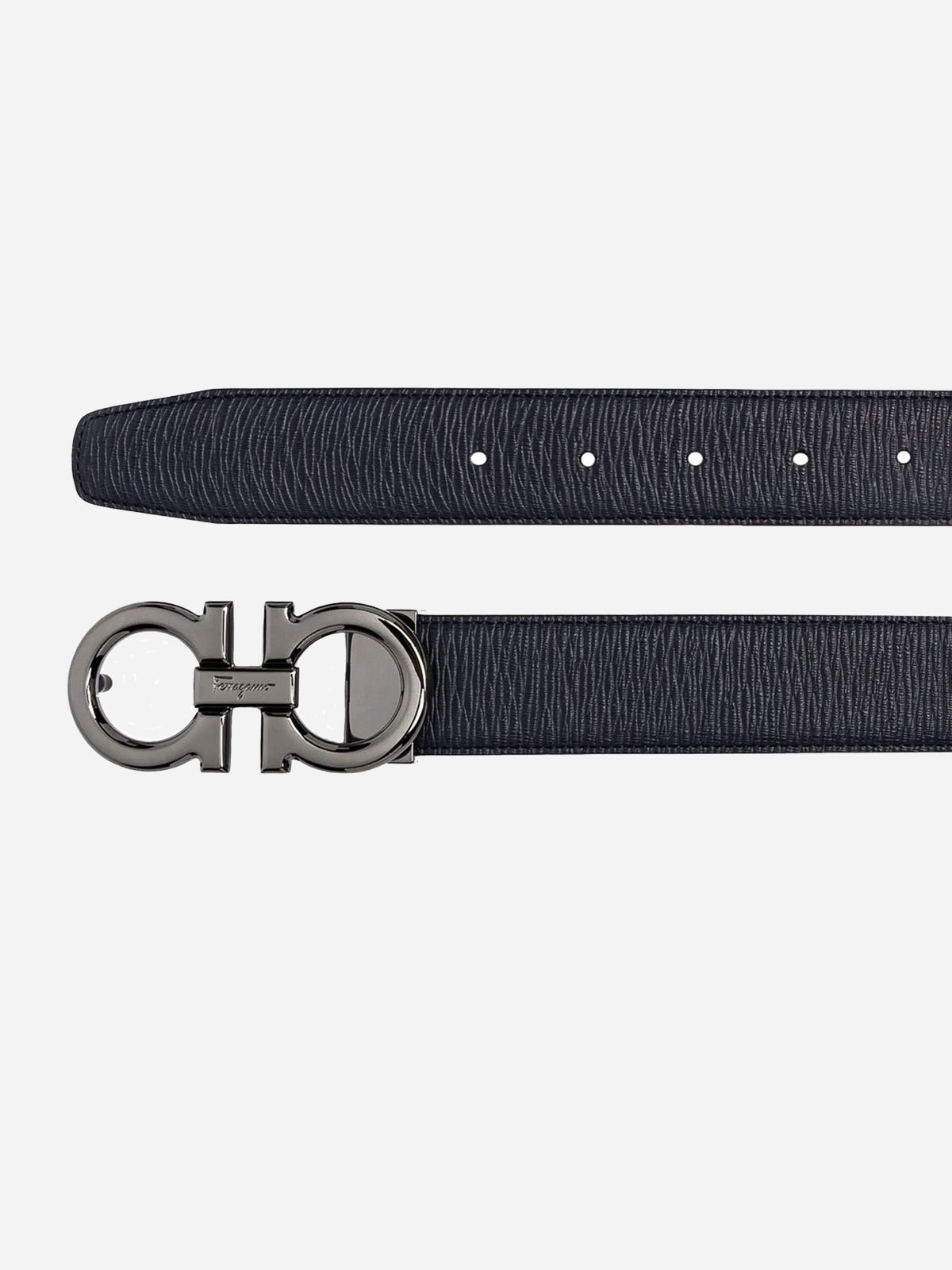 Cinturón Reversible Negro Cuero Lujo S.F.