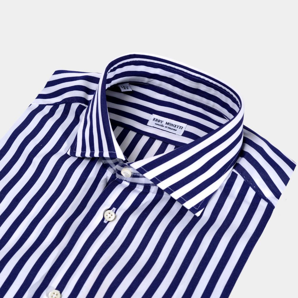 CAMISA EDDY MONETTI BLANCO RY AZUL ALGODON (FM55586-18)