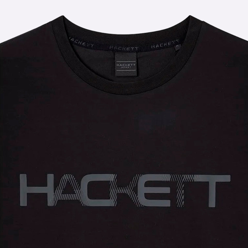 Camiseta T-shirt Negra  con Logo en Relieve H.L.