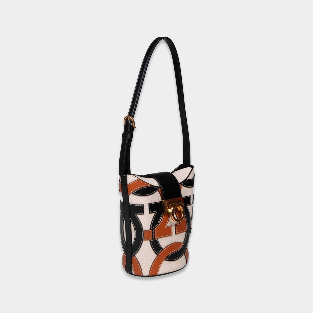 BOLSO FERRAGAMO BLANCO/CAFE/NEG (758232-212980)