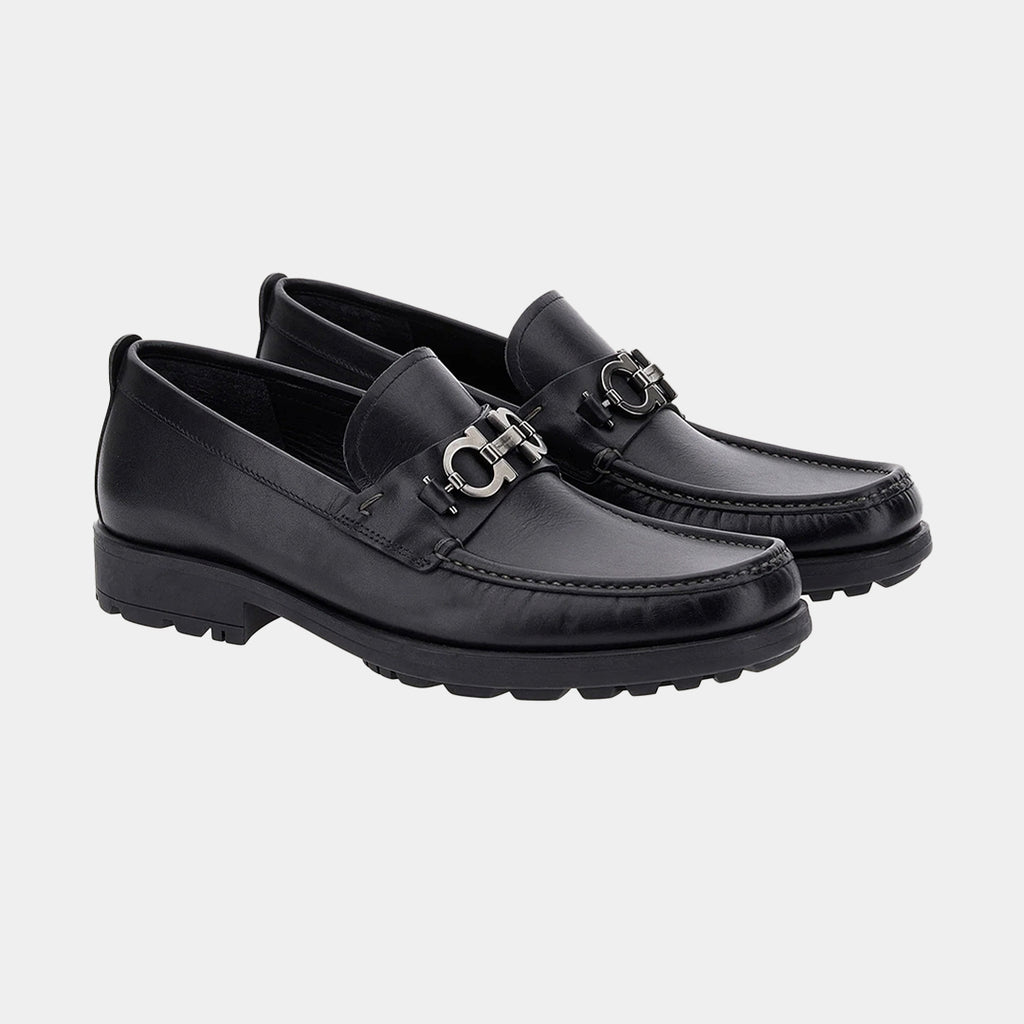 ZAPATO FERRAGAMO NEGRO CUERO (671792-DAVID)