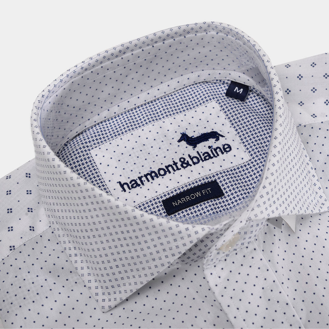 Camisa Blanca Diseños Azul H&B