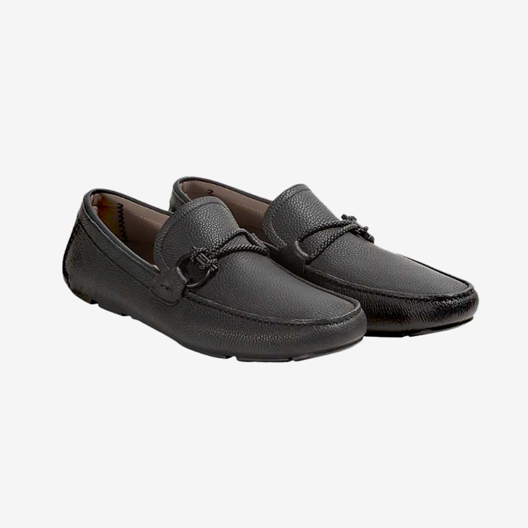 ZAPATO FERRAGAMO NEGRO CUERO (713330-FRONT4)