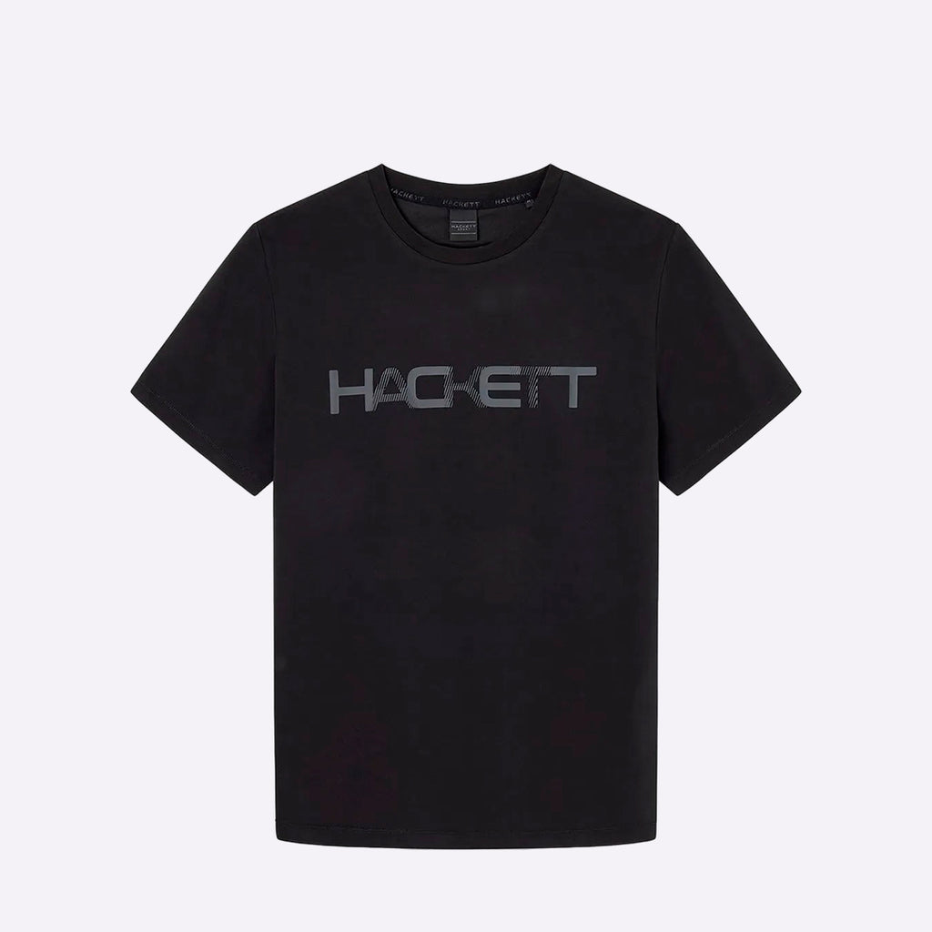 Camiseta T-shirt Negra  con Logo en Relieve H.L.