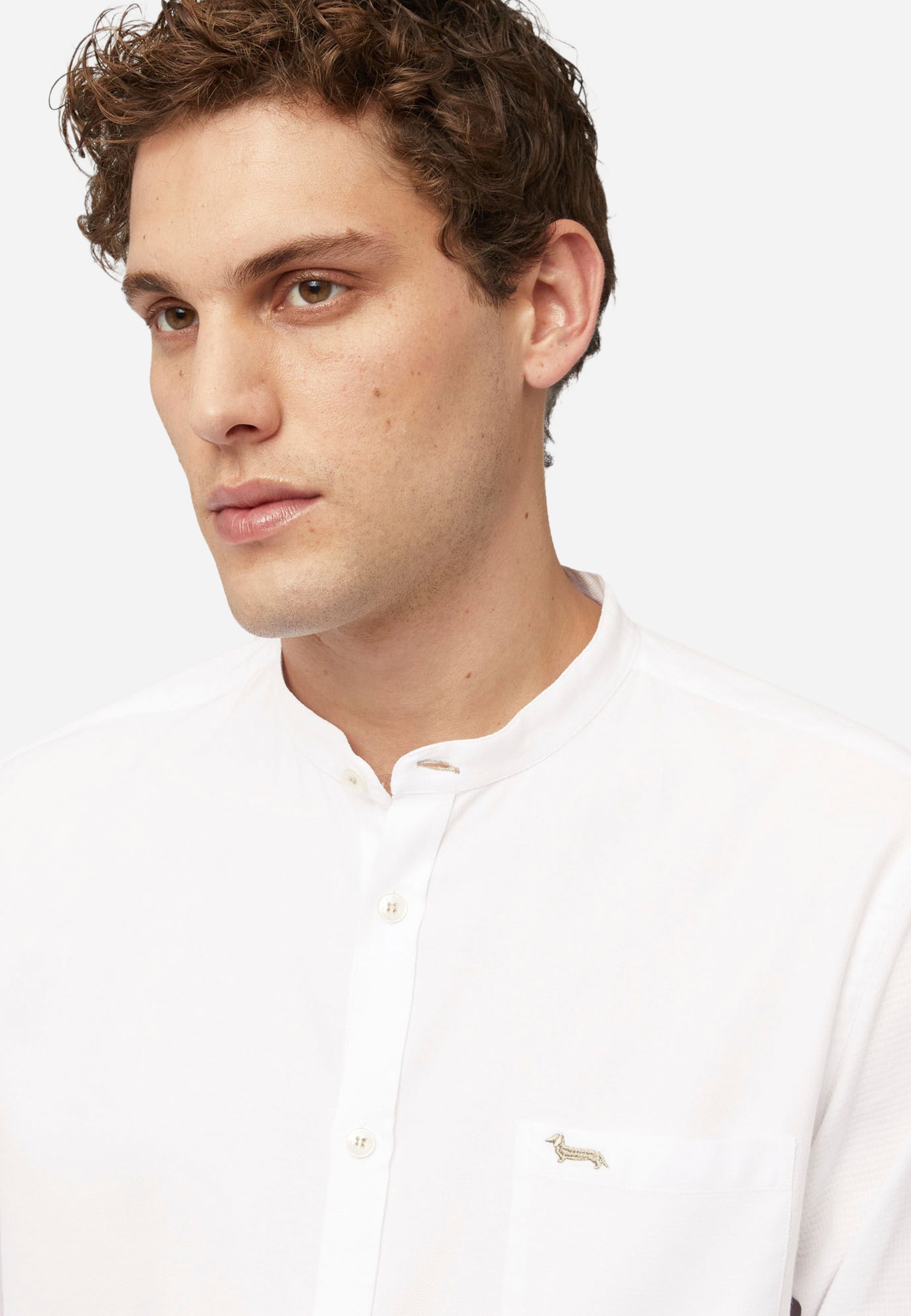 Camisa Blanca Cuello Mao H&B