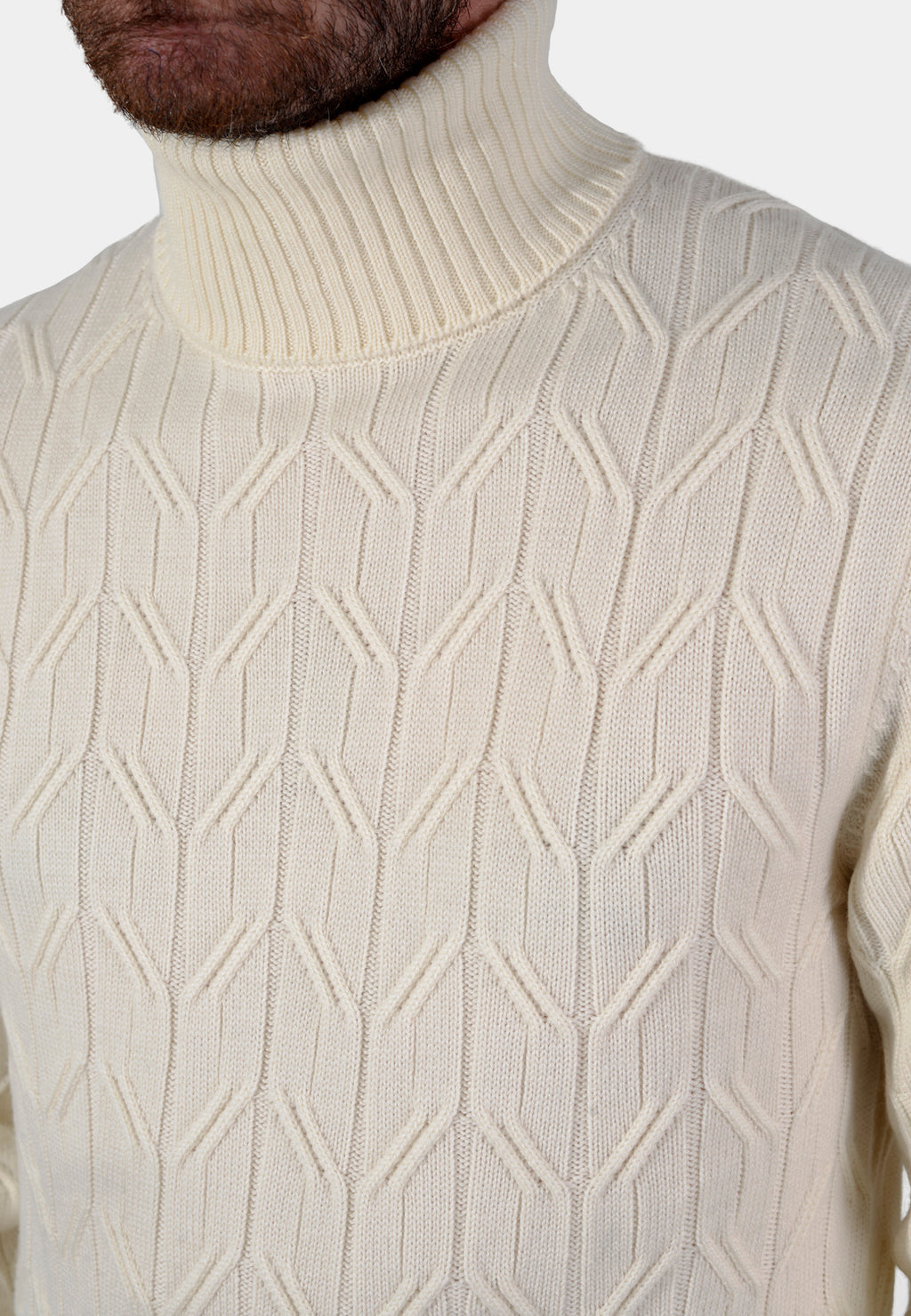 SWETER BOGGI BLANCO HUESO LANA T-L (23A014702)