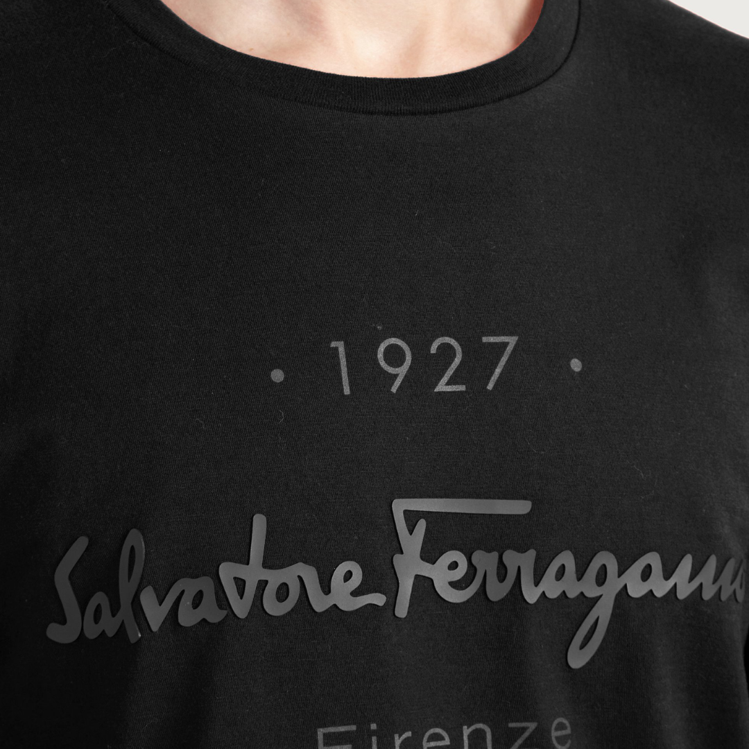 CAMISETA-TSHIRT FERRAGAMO NEGRO ALGODON (734897-120613)