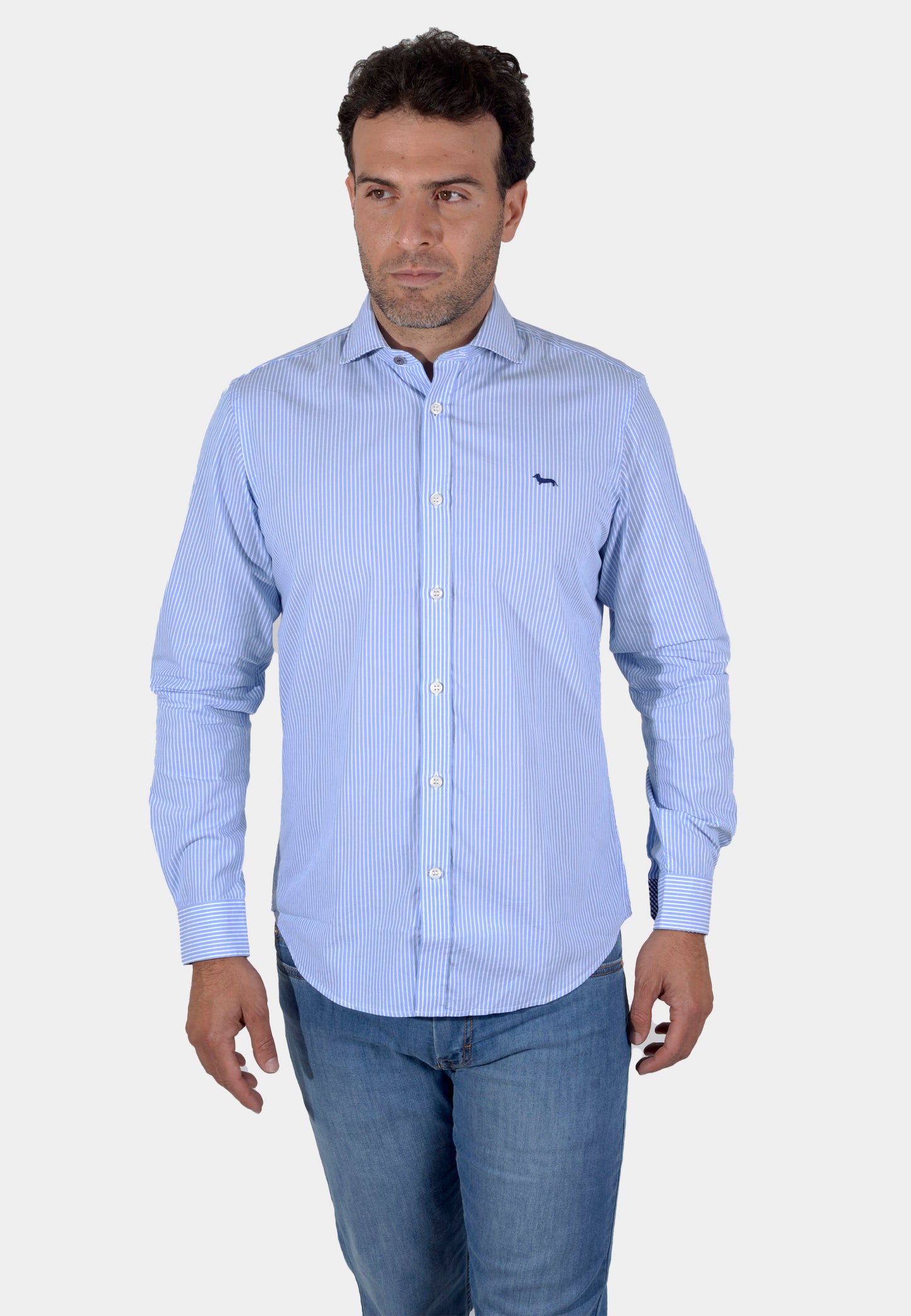 CAMISA SPORT HARMONT & BLAINE AZUL RYAS V ALGODN (CNJ012011468-810)