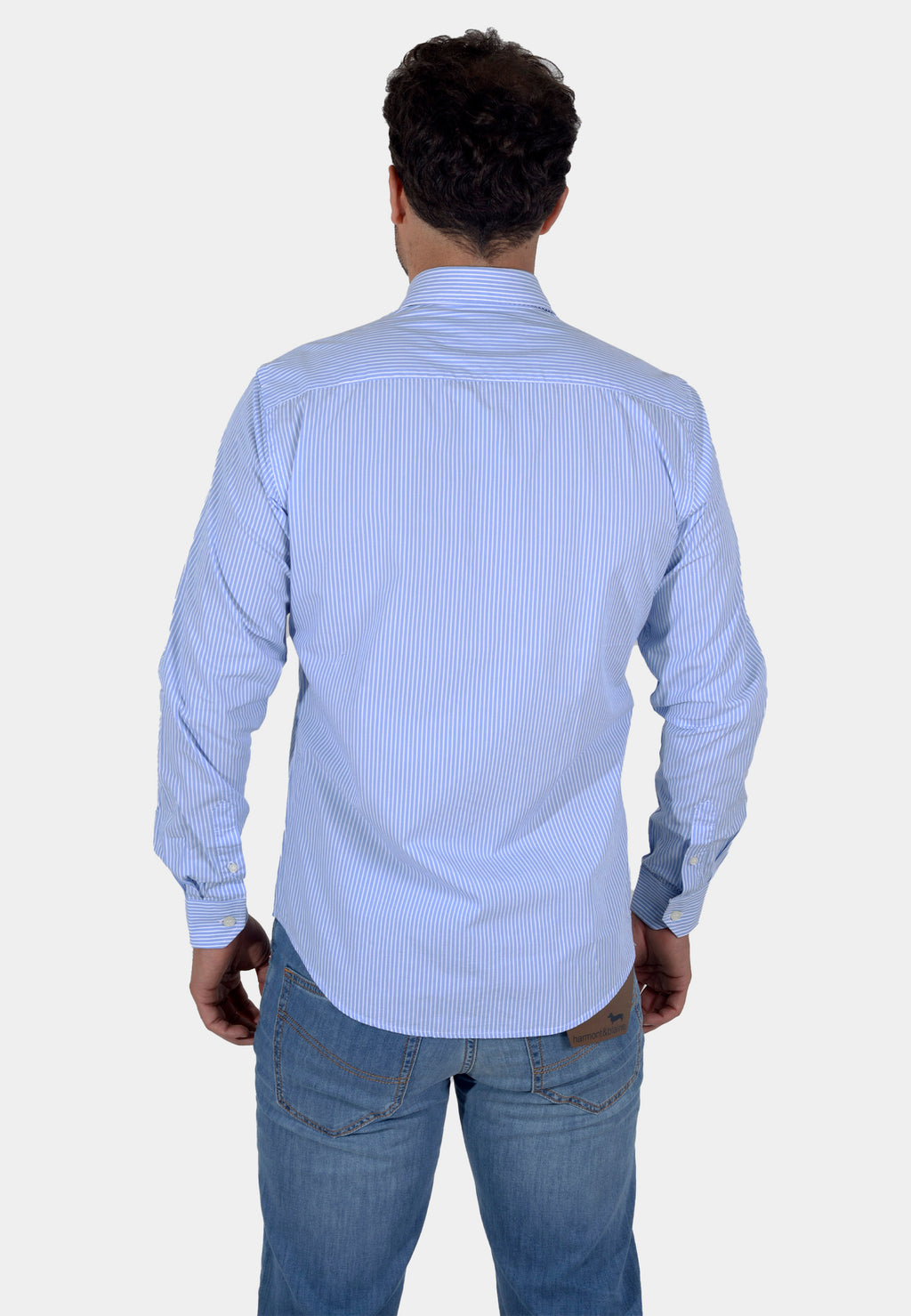 CAMISA SPORT HARMONT & BLAINE AZUL RYAS V ALGODN (CNJ012011468-810)