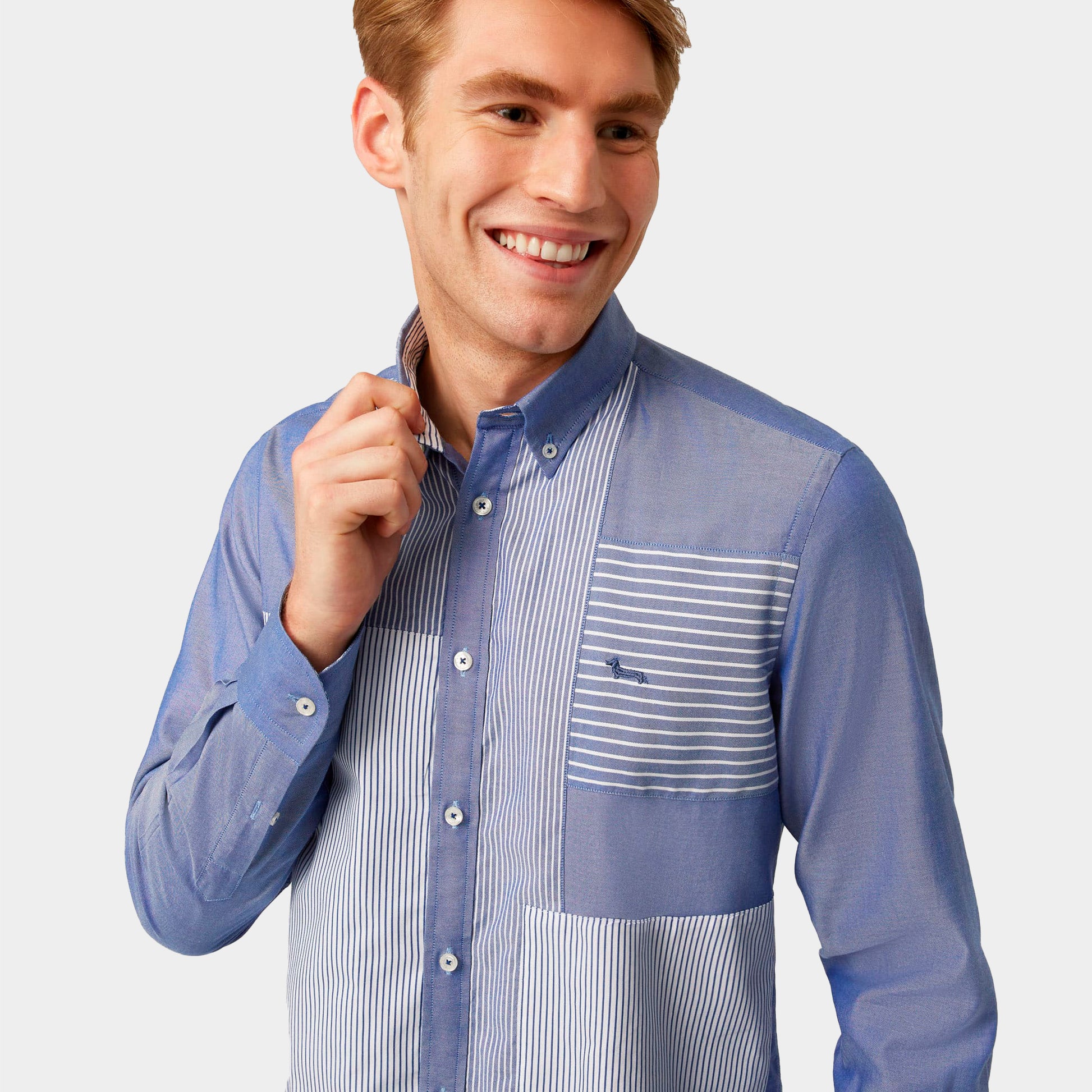 Camisa Azul Estilo Vanguardista H&B