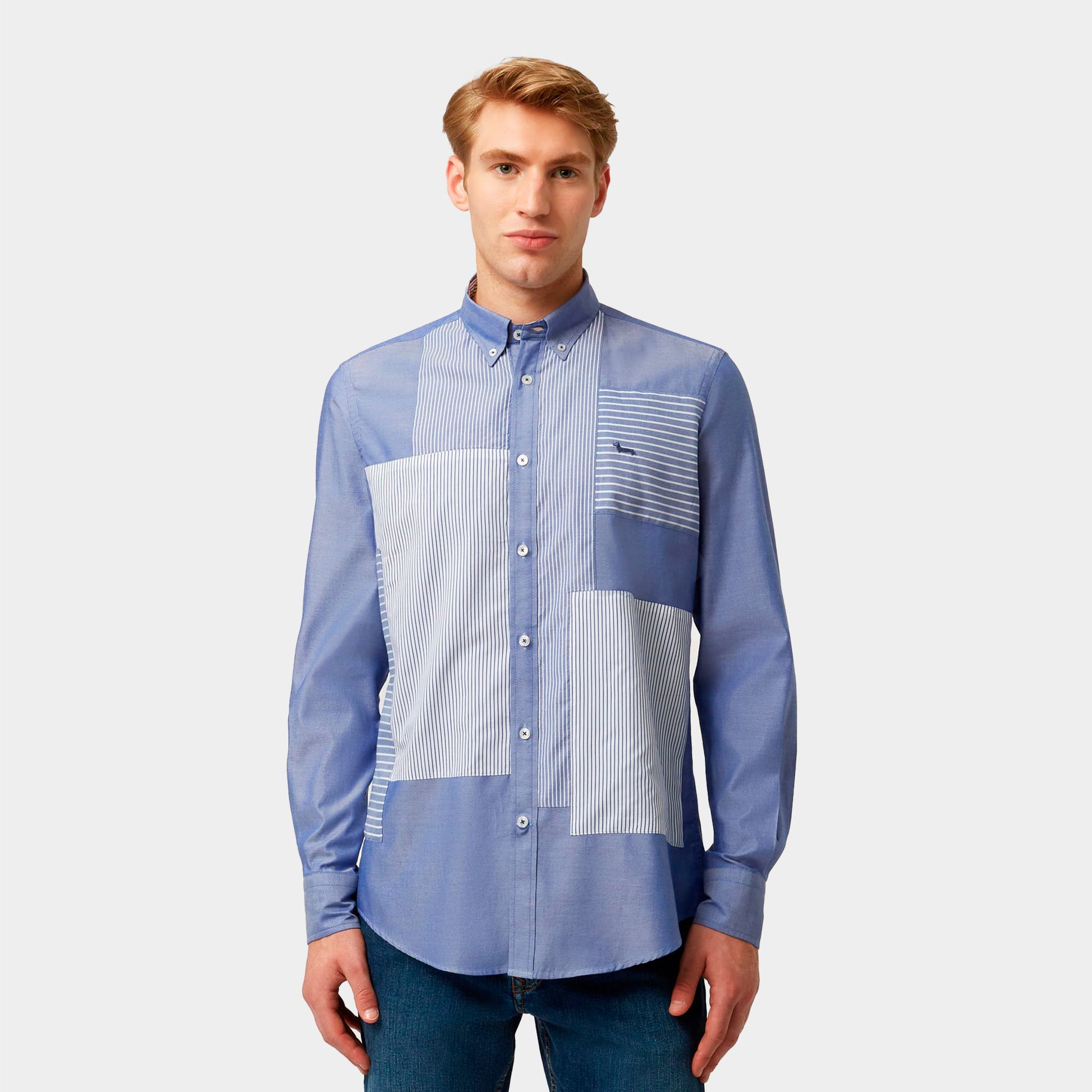 Camisa Azul Estilo Vanguardista H&B