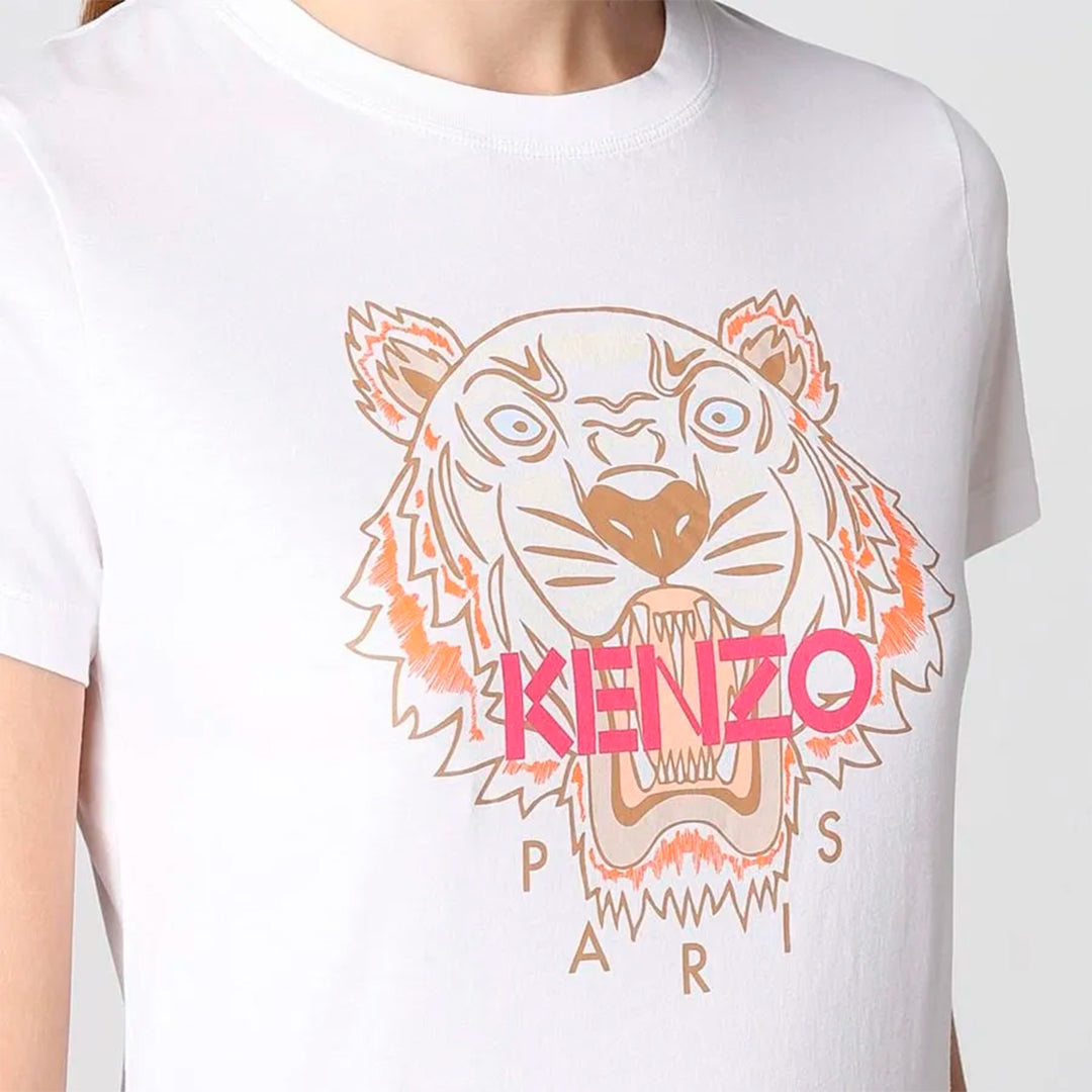 Rcj White And Pink Kenzo Shirt Poleras Kenzo Mujer CAMISETA