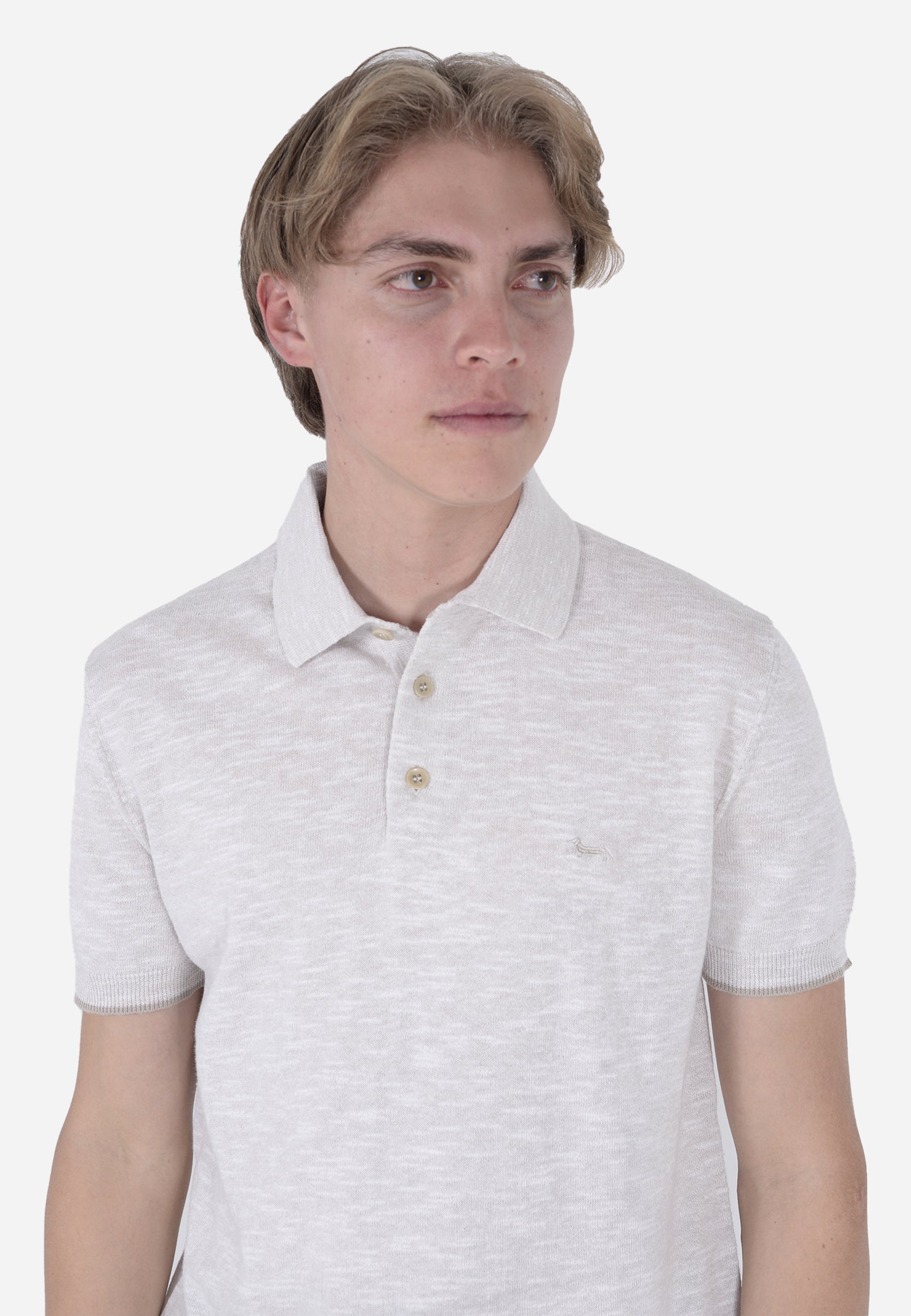 CAMISETA POLO HARMOT&BLAINE BLANCO HUESO ALG+LINO (HRL422030990-108)