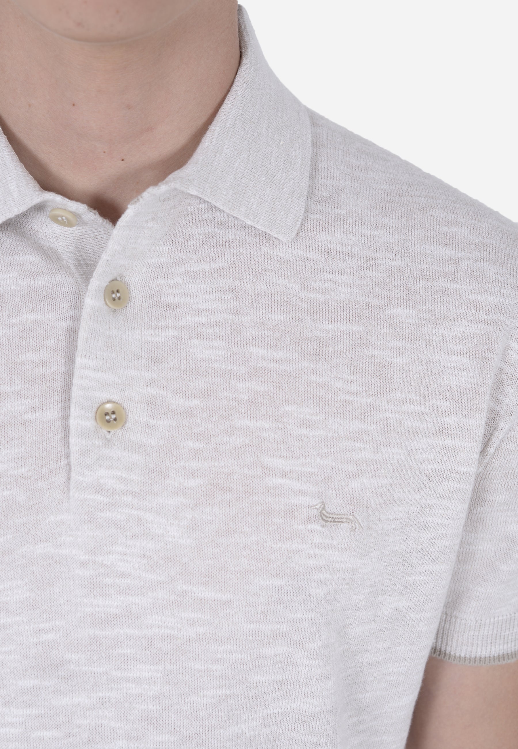 Camisa Polo Hombre Gris Jaspeado H&B