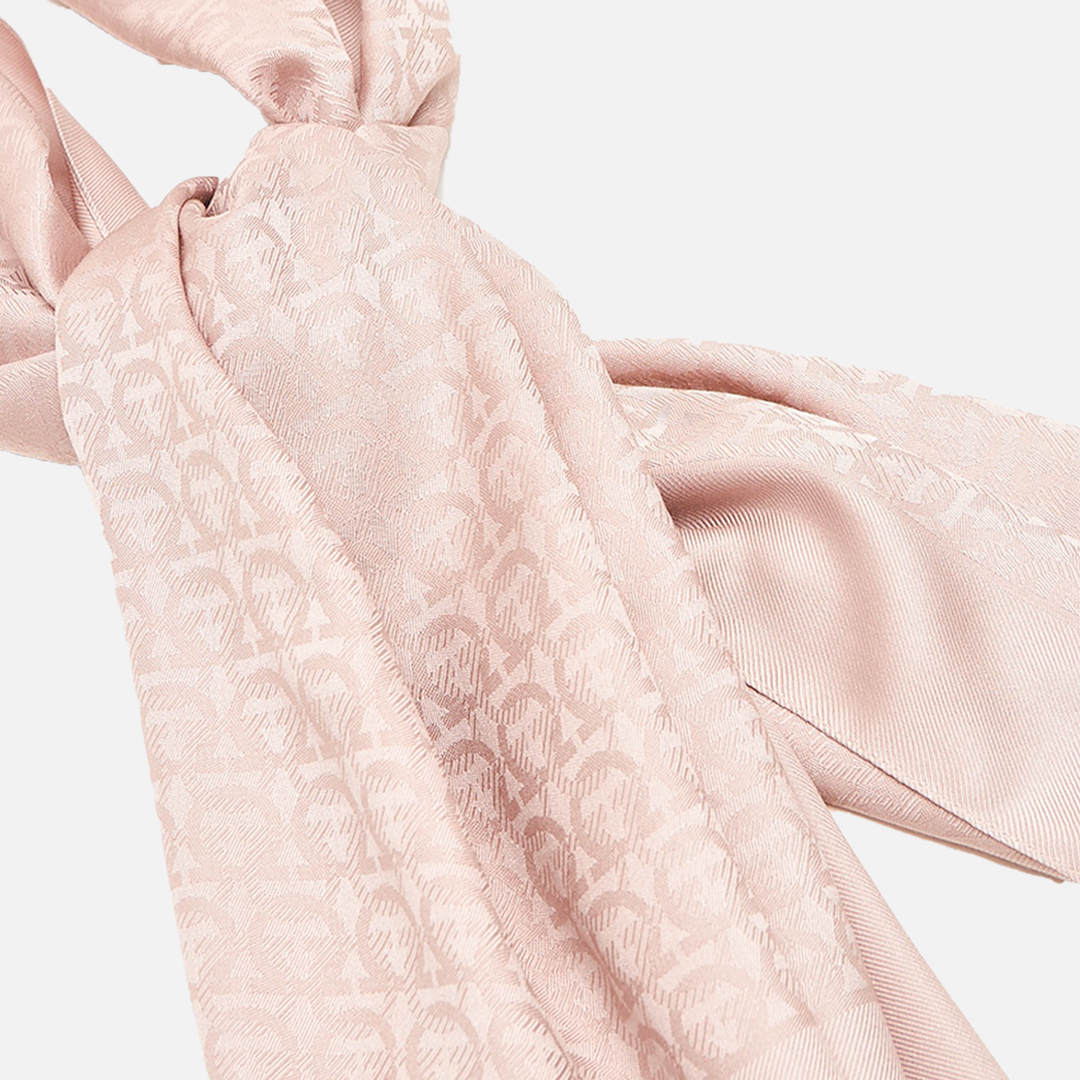 Bufanda Dama Gancini Rosa en Seda y Lana