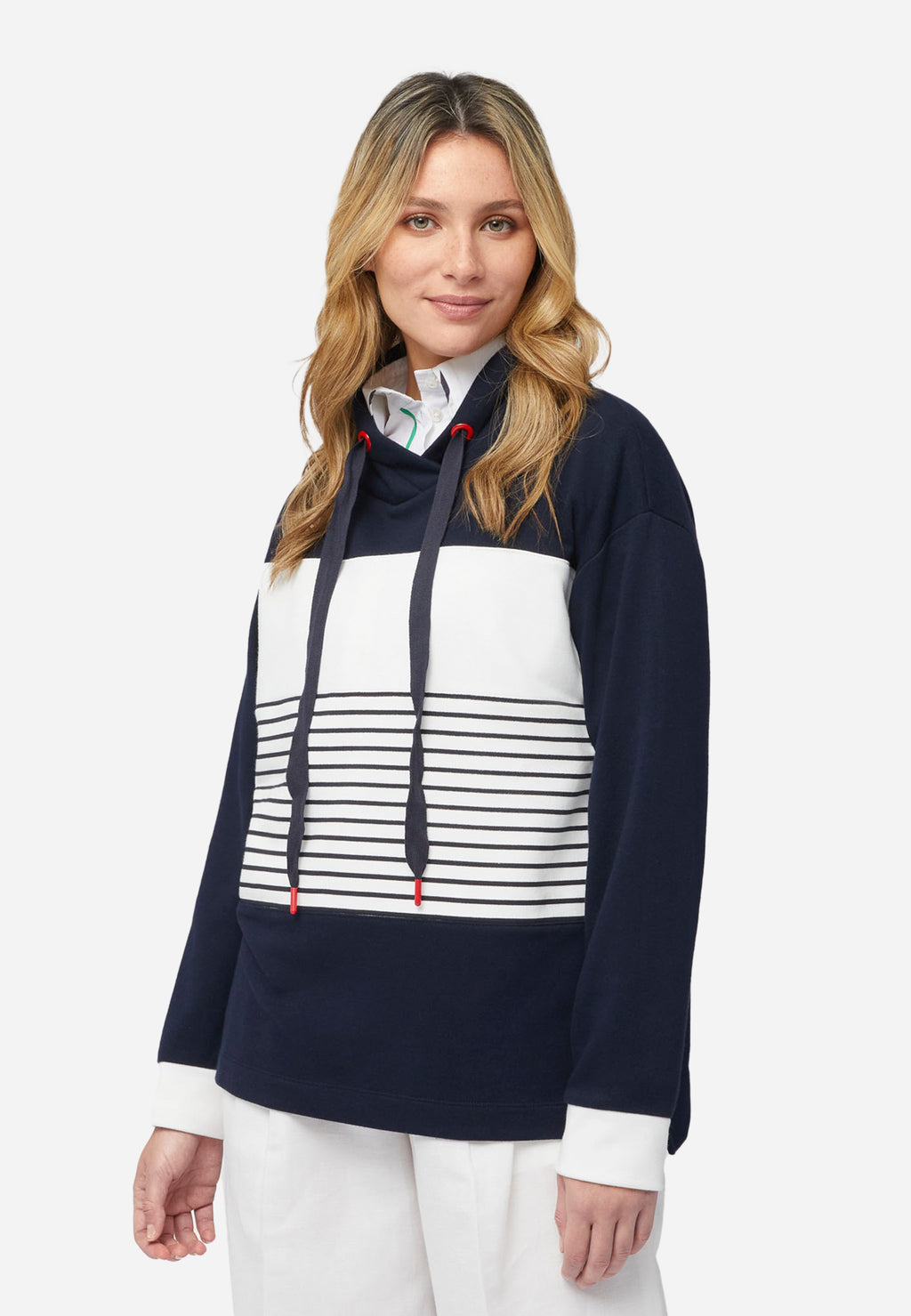 SWEATSHIRTDAMA HARMONT&BLAINE AZUL BLCO ALGOD (F0LD36021762-801)