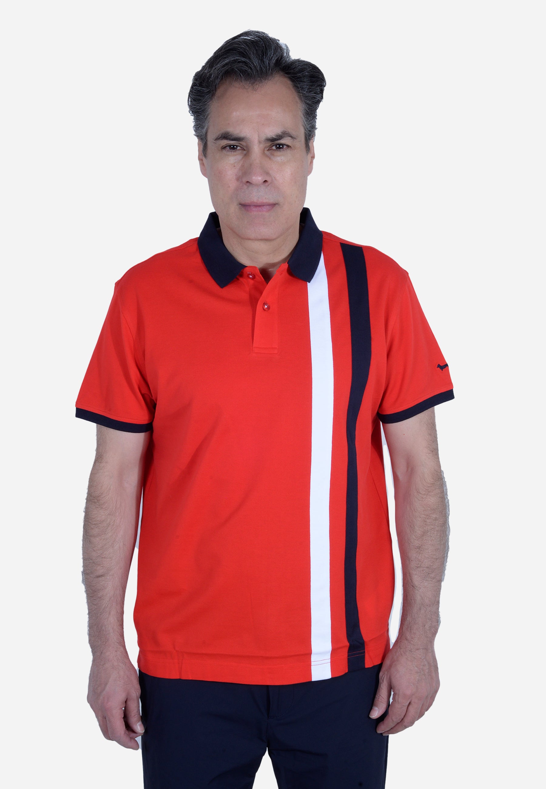 Camisa Polo Con Líneas Rojas H&B