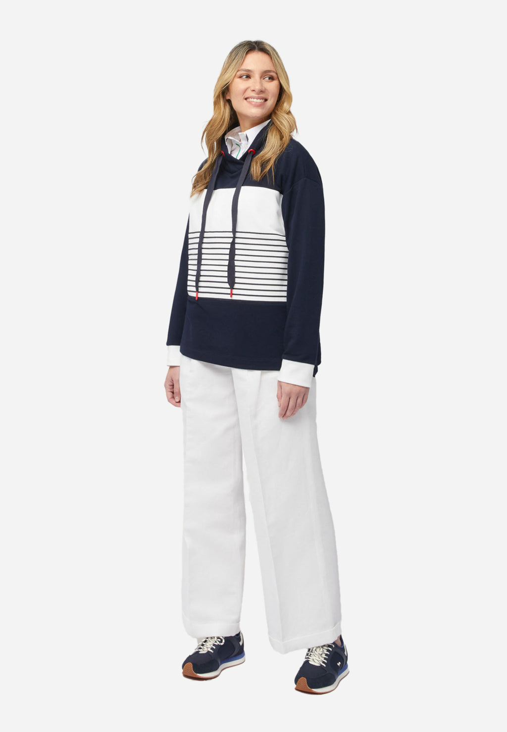 SWEATSHIRTDAMA HARMONT&BLAINE AZUL BLCO ALGOD (F0LD36021762-801)