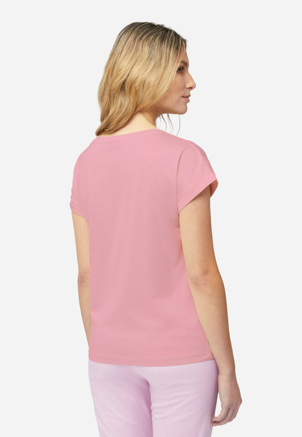 Camiseta Dama Rosa Pastel Bordada H&B