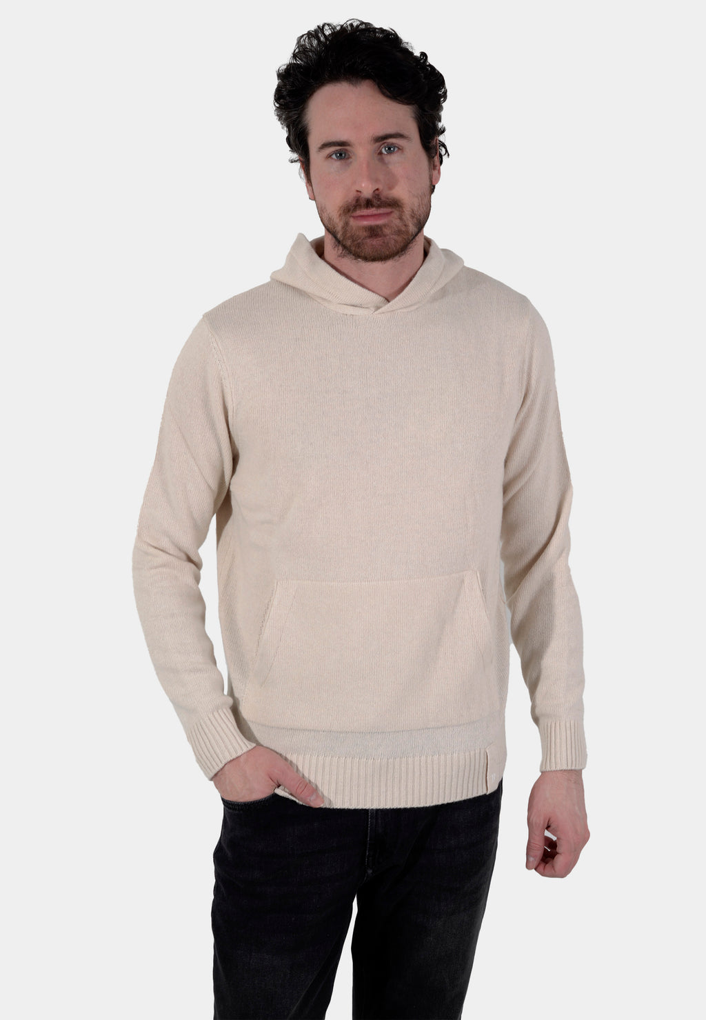 Suéter con Capucha Beige Hombre B.