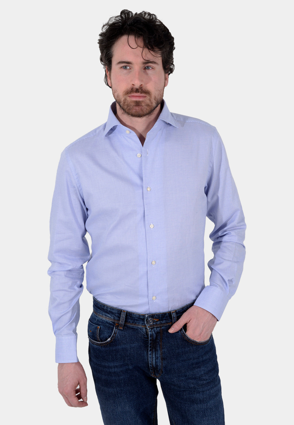 CAMISA BOGGI AZUL ALGODON (23A041801)