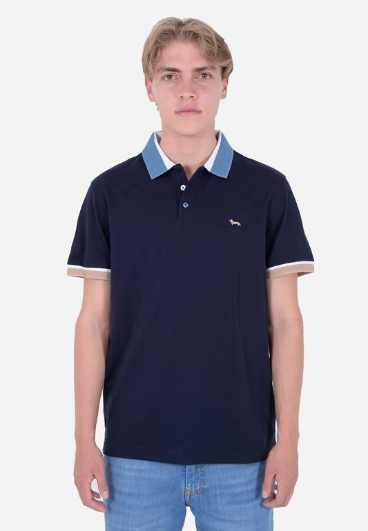 CAMISETA POLO HARMOT&BLAINE AZUL ALGOD (LRL378021745-801)