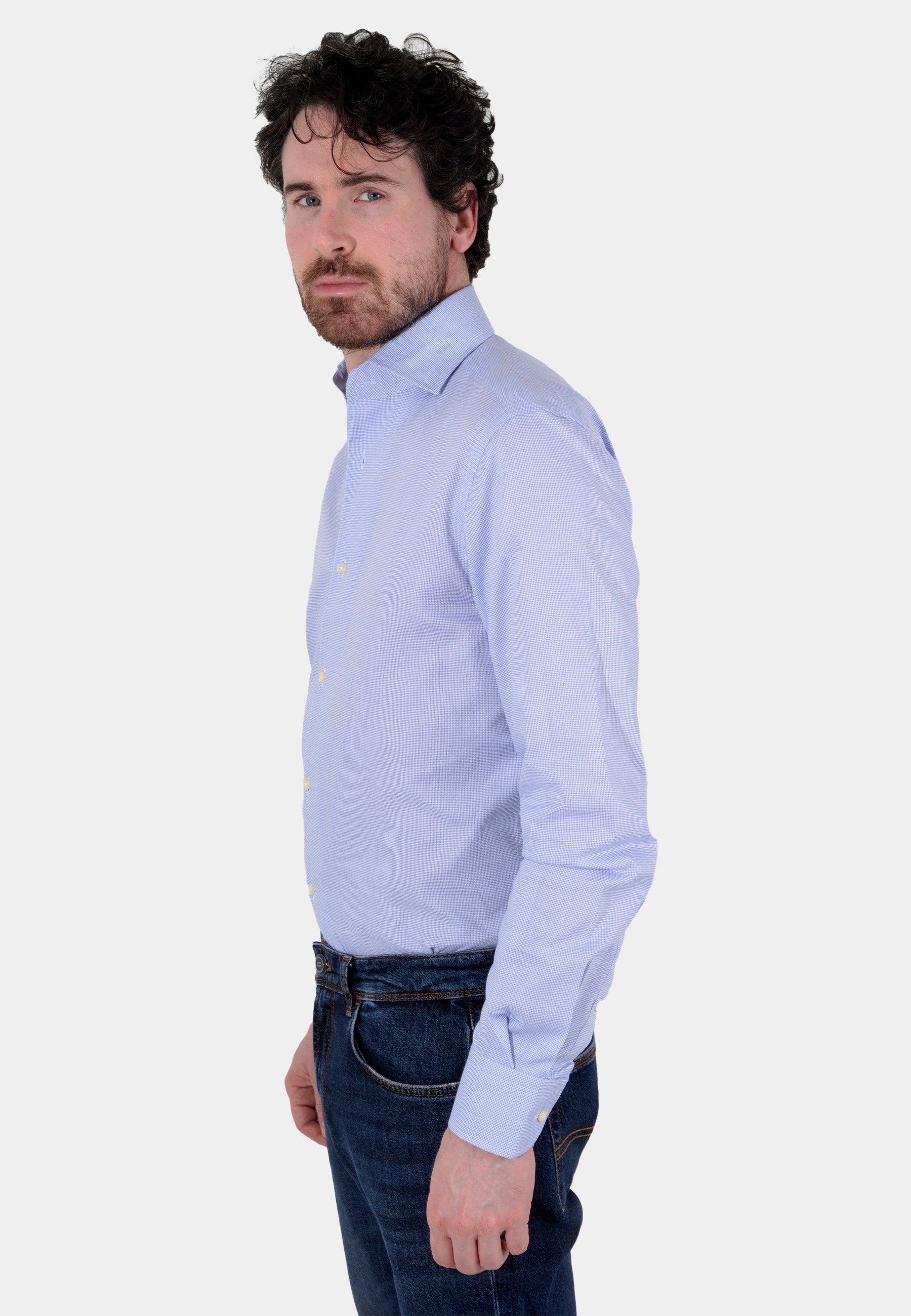 Camisa Azul Cielo Cuadros B.